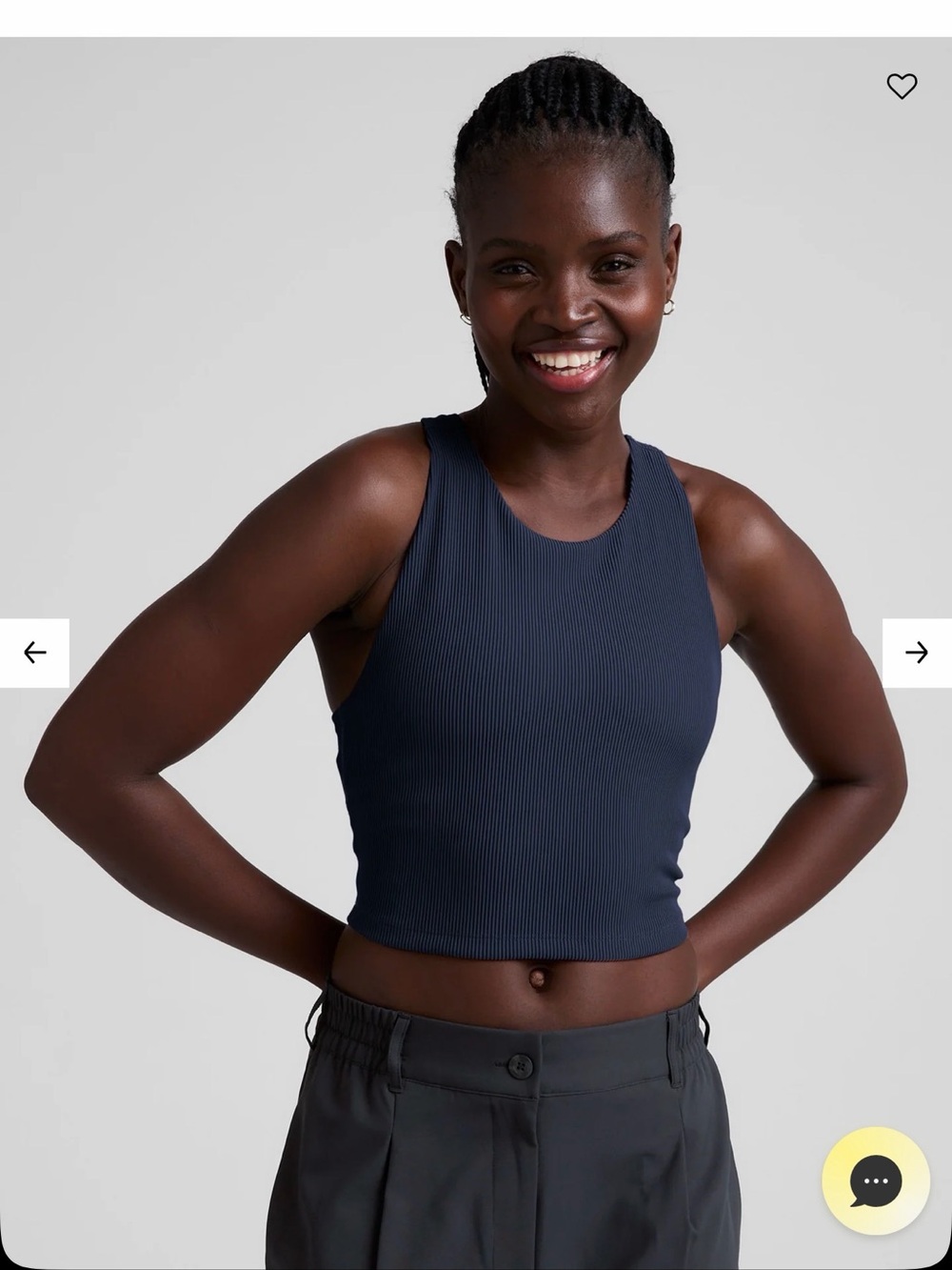NWT Beyond Yoga Refocused Ribbed Crop Tank in Deep Navy